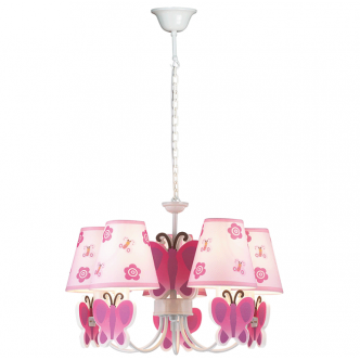 Lustra Pink Butterfly Multicolor 5XE14 40W